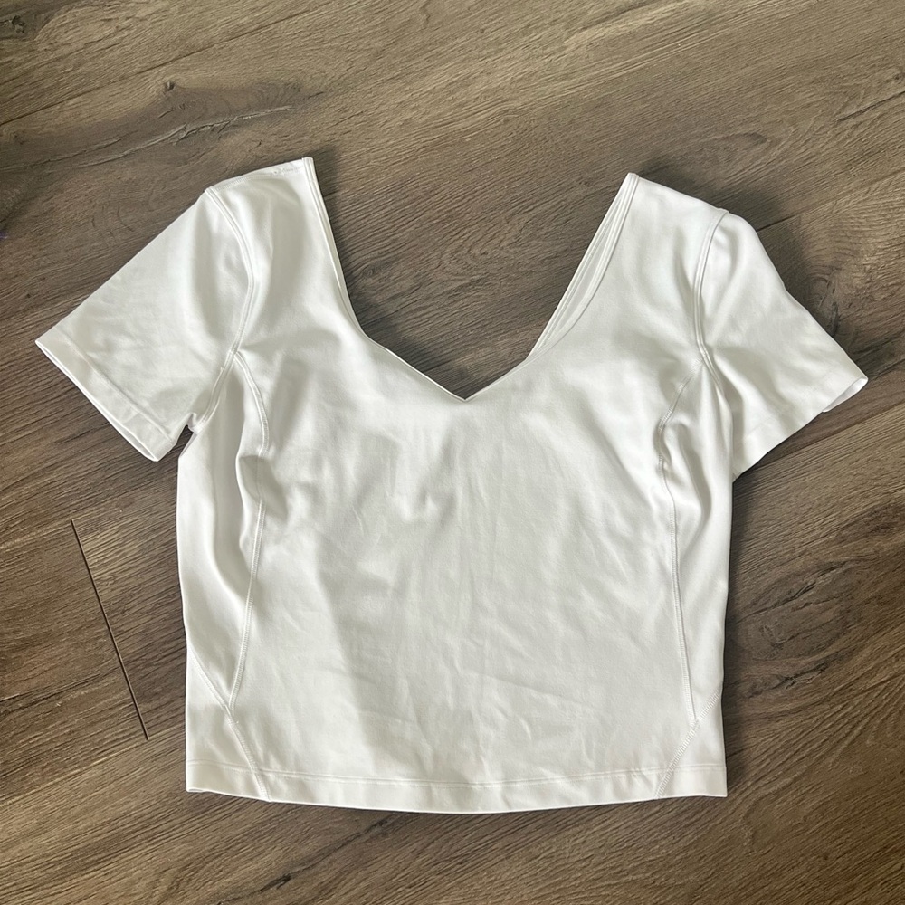 Lululemon White Short Sleeve Athletic Top